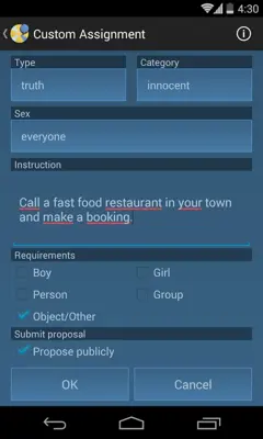 Truth Or Dare - English android App screenshot 0